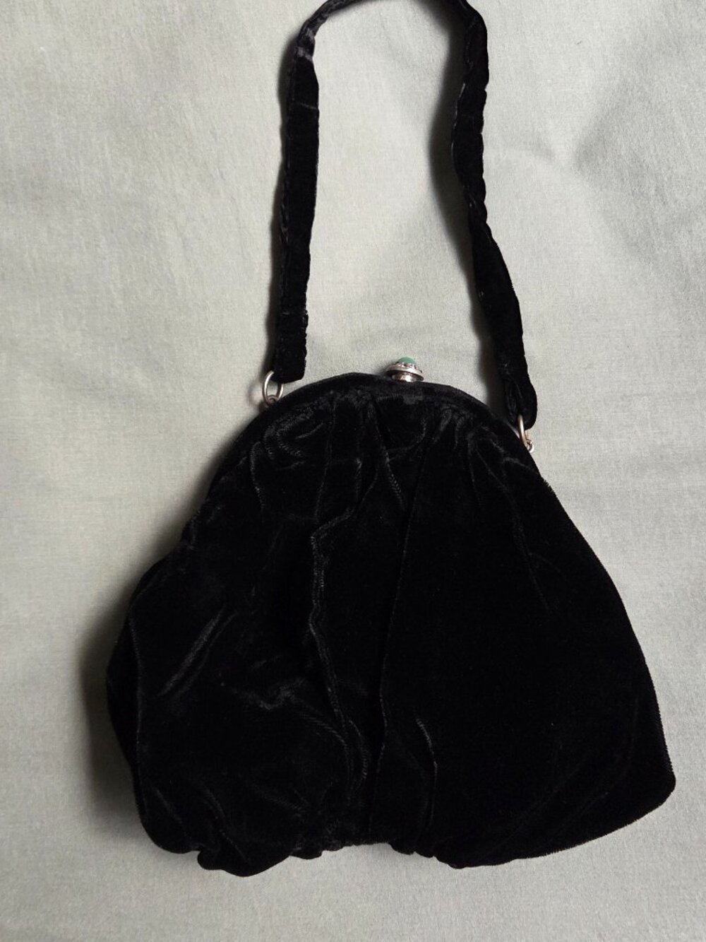 1920s Black Velvet Purse